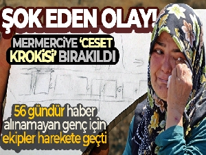 Mermerciye bırakılan 'ceset krokisi' ekipleri alarma geçirdi