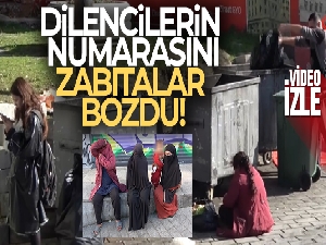 Karaköy'de çöpten yemek yeme numarası yapan dilenciler yakalandı