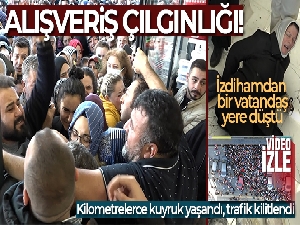 Bursa'da alışveriş çılgınlığı...Birbirlerini ezdiler