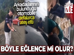 Arkadaşlarının bulunduğu otomobile defalarca ateş etti