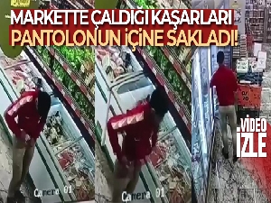 Pendik'te markette çaldığı kaşarları pantolonun içine sakladı