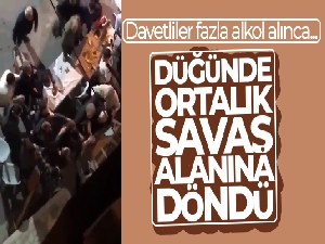 Düğünde davetliler fazla alkol alınca ortalık karıştı