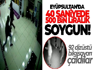 Eyüpsultan'da 40 saniyede 500 bin liralık soygun kamerada