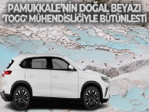 Dünya mirası Pamukkale'nin doğal beyazı Togg mühendisliğiyle bütünleşti