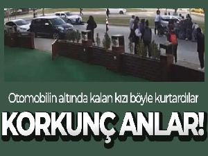 Otomobilin altında kalan kız çocuğunu kurtarmak için seferber oldular