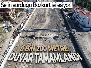 Selin vurduğu Bozkurt'taki Ezine Çayı çevresinde 6 bin 200 metre duvar tamamlandı