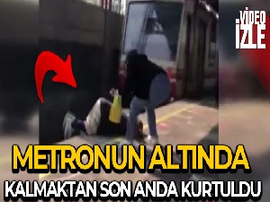 Metronun altında kalmaktan son anda kurtuldu