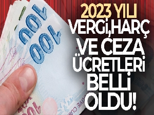 2023 yılı vergi, harç ve ceza ücretleri belli oldu