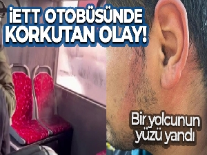 Ümraniye'de İETT otobüsünün klima borusu patladı, bir yolcunun yüzü yandı