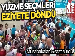 Minik yüzücülerin bölge müsabakaları 15 saat sürdü!