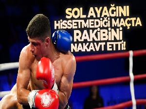 Sol ayağını hissetmediği maçta rakibini nakavt etti