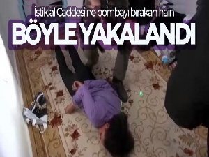 Beyoğlu'nda bombayı bırakan teröristin yakalanma anları ortaya çıktı