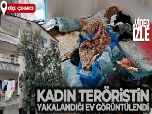Küçükçekmece'de kadın teröristin yakalandığı ev görüntülendi