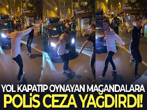İstanbul'da yol kapatıp oynayan magandalar kamerada: Polis ceza yağdırdı