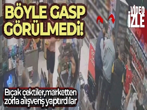 Bıçak çekip telefonunu gasp ettiler, marketten zorla alışveriş yaptırdılar