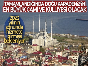Tamamlandığında Doğu Karadeniz'in en büyük cami ve külliyesi olacak