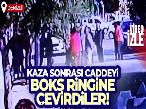 Kaza sonrası caddeyi boks ringine çevirdiler