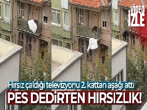 Beyoğlu'nda hırsız çaldığı televizyonu 2. kattan aşağı attı