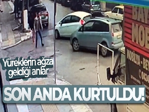 Çarpışan iki aracın arasında kalmaktan son anda böyle kurtuldu