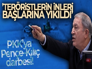 Bakan Akar, 'Pençe-Kılıç Hava Harekatı'nı Hava Kuvvetleri Harekat Merkezinden sevk ve idare etti