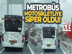 15 Temmuz Şehitler Köprüsü'nde metrobüs, motosikletliye siper oldu