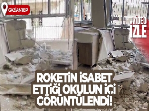 Roketin isabet ettiği okulun içi görüntülendi