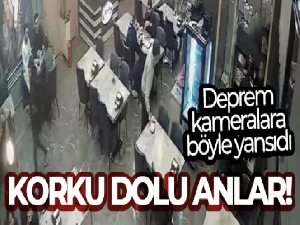 Düzce'de yaşanan 5.9 büyüklüğündeki deprem İstanbul'da güvenlik kamerasına yansıdı