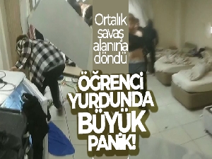 Öğrenci yurdunda büyük panik! Depremde ortalık savaş alanına döndü