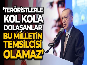 Cumhurbaşkanı Erdoğan: 'Teröristlerle kol kola girip Kandil'de dolaşanlar bu milletin oylarının temsilcisi olamaz'