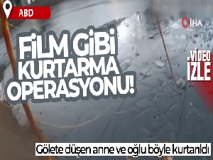 ABD'de buz tutan gölete düşen anne ve oğlu için nefes kesen kurtarma operasyonu