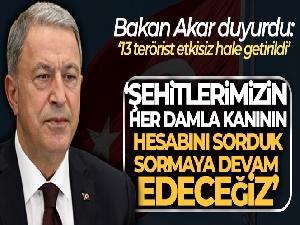 Milli Savunma Bakanı Hulusi Akar: 'Pençe Kilit Harekatı'nın başından itibaren 480 terörist etkisiz hale getirildi'