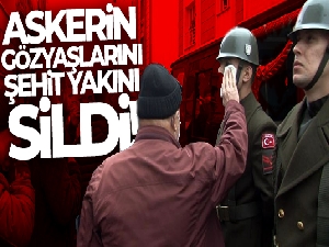 Askerin gözyaşlarını şehit yakını sildi!
