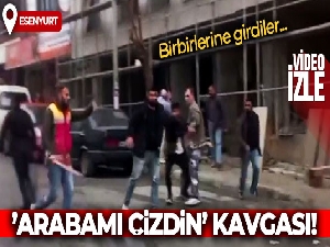 'Arabamı çizdin' kavgasında ortalık savaş alanına döndü