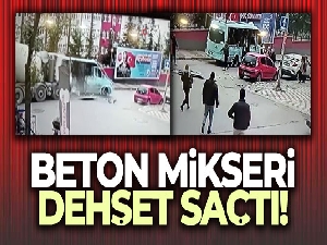 Kartal'da beton mikseri dehşeti kamerada
