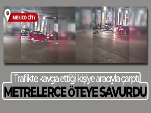 Trafikte kavga ettiği kişiye aracıyla çarptı, metrelerce öteye savurdu