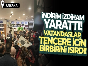 Başkentte yüzde 50 indirim yapan mağazada vatandaşlar birbirini ezdi