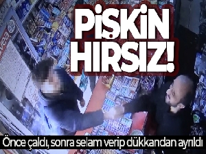 Akılalmaz hırsızlık kamerada; önce kendisine uzatılan ekmeği yedi, sonra markette hırsızlık yaptı