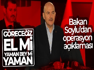 Bakan Soylu'dan operasyon açıklaması: “Göreceğiz el mi yaman bey mi yaman”