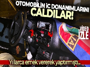 Yıllarca emek vererek yaptırdıkları otomobilin iç donanımları parça parça çalındı