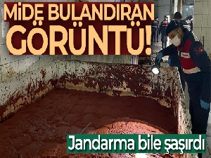 Besi çiftliğinde sağlıksız koşullarda ürettikleri salçayı vatandaşa yedireceklerdi