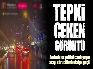 Esenyurt'ta ambulans şoförü trafikte sosyal medyadan canlı yayın yaptı