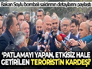 Bakan Soylu patlama bölgesinde incelemelerde bulundu