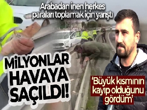 150 bin Euro havaya saçılınca insanlar paraları alıp kaçtı, o anlar kameraya yansıdı