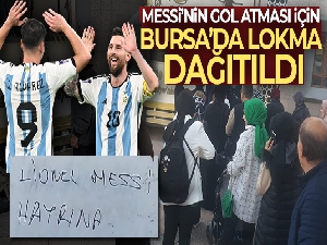 Bursa'da Messi için lokma dağıtıldı