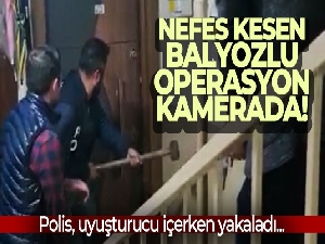 İstanbul'da nefes kesen balyozlu operasyon kamerada: Polis, uyuşturucu içerken yakaladı