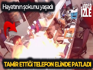 Telefon bataryası bomba gibi patladı