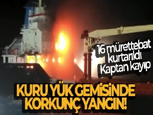 Sinop açıklarında yabancı kuru yük gemisinde yangın