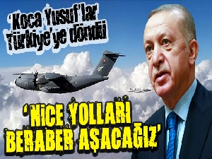 Cumhurbaşkanı Erdoğan, yurda dönen 'Koca Yusuf'ların personeline hitap etti