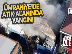 Ümraniye'de atık alanda yangın