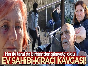 Antalya'da ev sahibi ile kiracının kavgası güvenlik kamerasına yansıdı